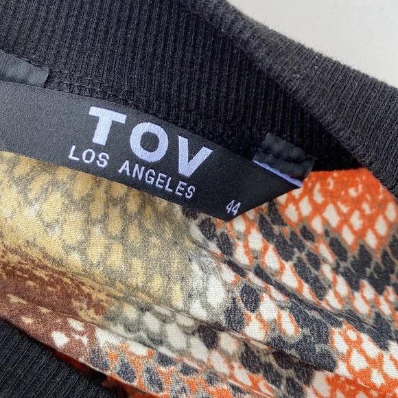 Tov Los Angeles Long Sleeve Snake Print Dress Size 44 - Picture 11 of 13